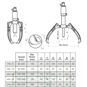 Két- vagy háromkaros hidraulikus lehúzógép HHL-5 Előnézet 