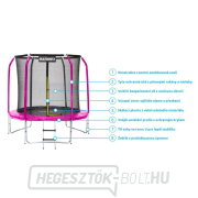 Trambulin Marimex 244 cm rózsaszín + védőháló + lépcsőfokok INGYENES  Előnézet 