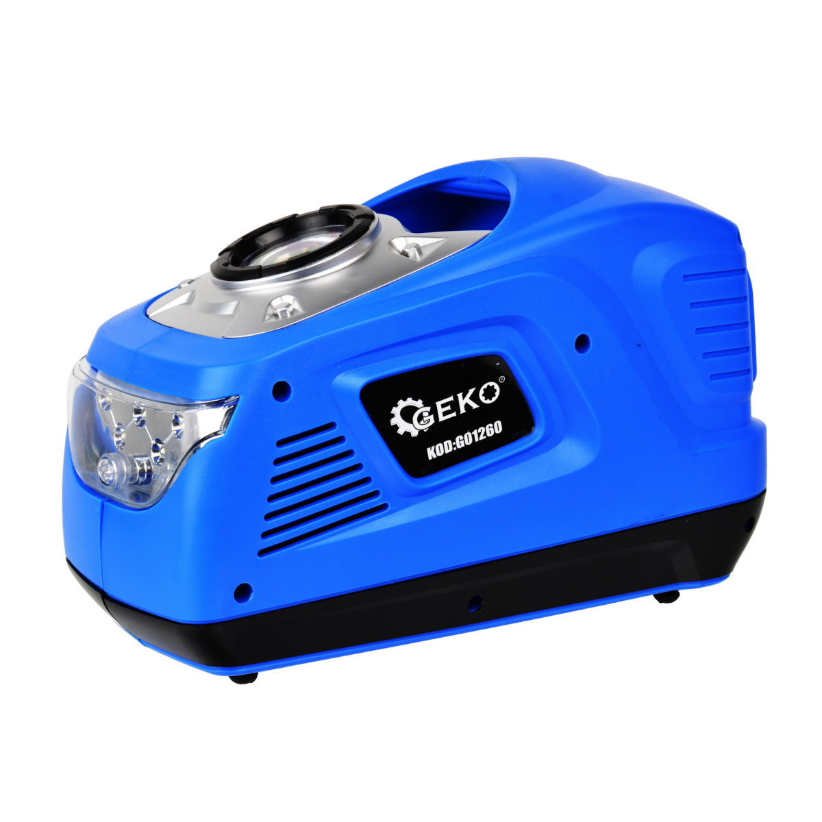 GEKO Mini kompresszor 12V/230V 100W akkumulátorral