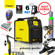 KOWAX GeniTig® 220AC/DC LCD+T26A zseblámpa 4m+kábel. 3m+tömlő+búra+szelep+AR palack + alváz Előnézet 