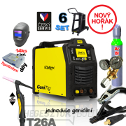 KOWAX GeniTig® 220AC/DC LCD+T26A zseblámpa 4m+kábel. 3m+tömlő+búra+szelep+AR palack + alváz Előnézet 