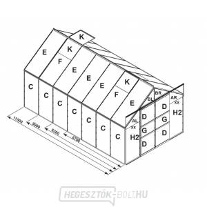 Csere üvegezés üvegházhoz VITAVIA URANUS 9900 PC 4 mm LG2541 gallery main image