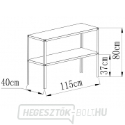 Acélpolc LANITPLAST 115x40 cm-es dupla polc ezüst GSD2 LG2640 Előnézet 