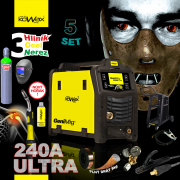 KOWAX GeniMig®240DP LCD SET 5a + zseblámpa + burkolat + szelep + alváz + Co2 palack + spray + 5 kg vezeték + kábelek gallery main image