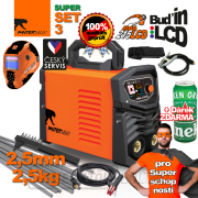 PANTERMAX MMA215LCD MMA/TIG inverteres hegesztő + burkolat + kábelek + kefe + szíj + elektródák 2,5 kg + ajándék Előnézet 