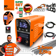 PANTERMAX MMA195LCD MMA/TIG inverteres hegesztő + 1,5 m kábelek + burkolat + kefe + 2,5 kg elektródák Előnézet 