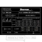 Sherman DIGIMIG 205 LCD SYNERGIC + zseblámpa 3 m + kábelek 2 méter + vezeték + spray + motorháztető + kocsi + szelep + CO2 palack MEGTEL Előnézet 