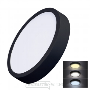 Solight LED mini panel CCT, süllyesztett, 24W, 1800lm, 3000K, 4000K, 6000K, kerek, fekete színű gallery main image