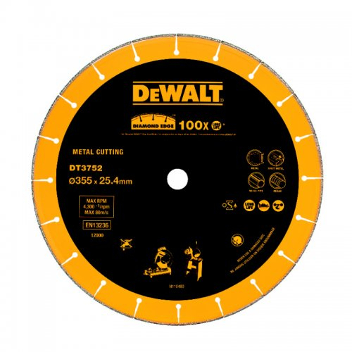 Dia penge a D28710/D28715 bontógéphez fémhez, betonhoz és profilokhoz 355x25,4mm DeWALT DT3752