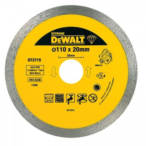 Dia penge a DWC410 csempevágóhoz gránit vágásához 110x20mm DeWALT DT3715