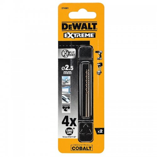 HSS-E COBALT fém fúrószár 2,5x57mm (2db) DeWALT DT4901