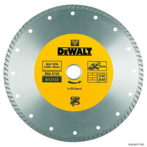 Turbo profi szinterezett keményfém penge száraz vágáshoz 115x22,2mm DeWALT DT3702