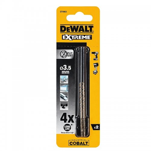 HSS-E COBALT 3,5x70mm (2db) DeWALT DT4903