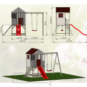 Gyermek faház Veranda hintával Előnézet 