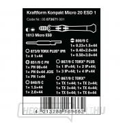 Wera 073671 Tartó 4 mm és penge elektronikához Kraftform Kompakt Micro 20 ESD 1 (20 részes készlet) Előnézet 