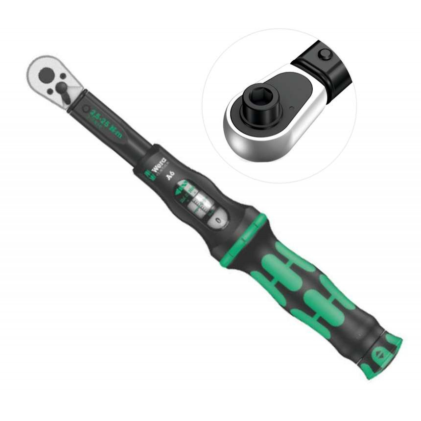 Wera 075605 Wera Click-Torque A 6 nyomatékkulcs 1/4" hatszögletű racsnival (2,5 - 25 Nm)