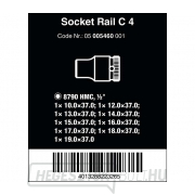 Wera 005460 C 4 mágneses rúd 10 ÷ 19 mm-es dugókészlettel 8790 HMC Zyklop 1/2" típus (9 részes készlet) Előnézet 