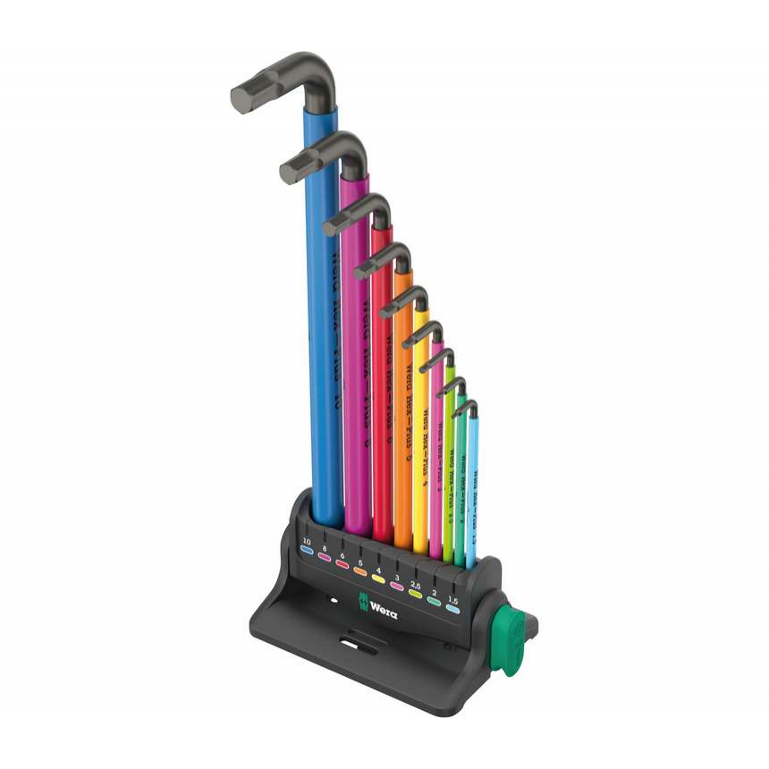 Wera 133165 Inbus dugókulcsok 950/9 Hex-Plus Multicolour 3, BlackLaser (9 darabos készlet)