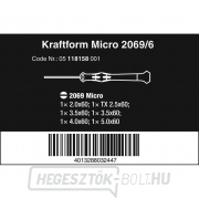 Wera 118158 Anyacsavarhúzók elektronikához Kraftform Kompakt Micro type 2069/6 (6 részes készlet + állvány) Előnézet 