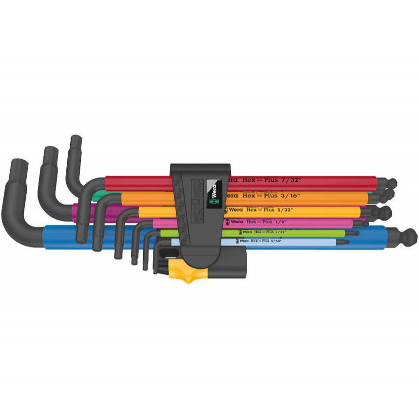 Wera 022640 Csavaroskulcs 950/9 Hex-Plus Multicolour Imperial 2, inch, BlackLaser (9 darabos készlet)