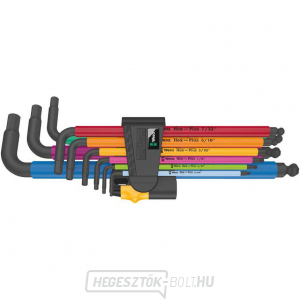 Wera 022640 Csavaroskulcs 950/9 Hex-Plus Multicolour Imperial 2, inch, BlackLaser (9 darabos készlet) gallery main image