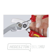 Kábelolló 200 mm - 1000V. KNIPEX 95 17 200 - Krómozott, VDE - szigetelés fürdőbe merítéssel. Előnézet 