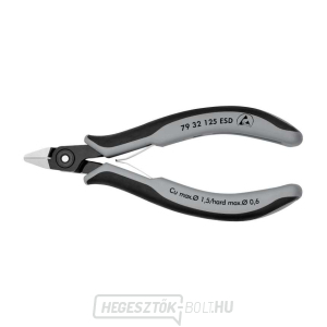 Precíziós oldalvágók elektronikához 125 mm KNIPEX 79 32 125 ESD - csiszolt fej, többkomponensű hüvelyek gallery main image