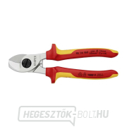 Kábelolló 165 mm VDE. KNIPEX 95 16 165 - krómozott, többkomponensű hüvelyek Előnézet 