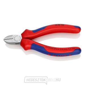 Oldalvágó fogó 125 mm elektromechanikához KNIPEX 76 05 125 - krómozott, többkomponensű hüvelyek gallery main image