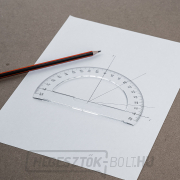 Japán SHINWA félkör alakú szögmérő átlátszó akrilból 180° - átmérő 150 mm Előnézet 