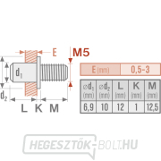 Szegecs acél csavarkészlet 50 db-os, M5x12mm Előnézet 