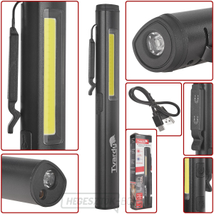 Ellenőrző műhelylámpa mágnessel LED COB 5W + 3W UV lézer 800mAh 400lm IP44 (100) gallery main image
