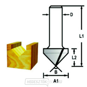 Makita D-47868 V-hornyos marószár 6 mm, 12,7x12,7x45 mm gallery main image