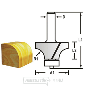 Makita D-48424 Kerekítő maró csapágyszárral 12 mm, 50,8x25,4x76 mm R=19 mm gallery main image