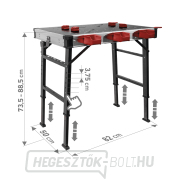 Fortum összecsukható munkaasztal, 850x600mm, magasság 73,5-88,5 cm Előnézet 