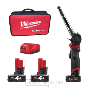 Milwaukee M12 FBLF10-402B vezetékes szalagcsiszoló, 10 x 330 mm, 2x Aku (12V, 4.0 Ah), 4933480959 gallery main image