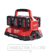 Milwaukee M18 PC6 akkumulátoros töltő, gyorstöltő, 6x M18 foglalat, USB port, PACKOUT, 4932480162 Előnézet 