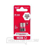 Csavarhúzóhegy 1/4 Milwaukee Shockwave Hexagon 6 x 25 mm - 2 db Előnézet 