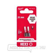 Csavarhúzó bit 1/4 Milwaukee Shockwave hatszögletű bit 3 x 25 mm - 2 db Előnézet 