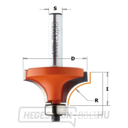 Homorú lekerekítő vágó CMT C938 - R2 D16.7x12.7 S=8 HW, Delrin Előnézet 