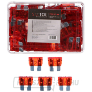 Lapos autóbiztosíték készlet MECHANIC FUSE SET 10A, 100 db SIXTOL Előnézet 