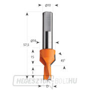 Csapfúró süllyesztővel CMT 376 S10 L57.5 HW - D8x12 S=10 L57.5 L Előnézet 