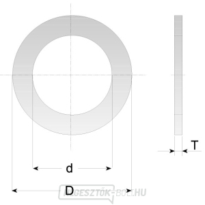 CMT Szűkítő gyűrű fűrészlapokhoz - D20 d12.7 t1.4 gallery main image