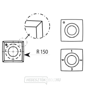 IGM N013 keményfém penge Z4 lekerekített - 15x15x2,5 R=150 fa gallery main image