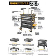 Tárolórendszer TOUGHSYSTEM 2.0 DXL alváz DeWALT DWST08530-1 Előnézet 