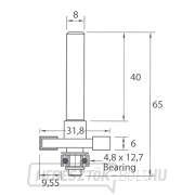 IGM M122 lemez hornyolómaró - D31,8x6 H9,55 L65 S=8 HW Előnézet 