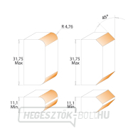 CMT Kétoldalas lekerekítő vágó - R4,75 I11,1-34,75 S=12 HW Előnézet 