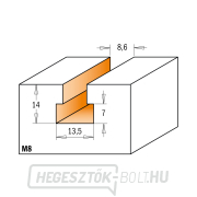 CMT C950 HW hengeres horonymaró - D13,5x14 d8,6 L49 S=8 Z2, M8 Előnézet 