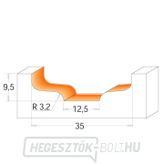 CMT C970 Frontvágó ajtópanelekhez - D35 d2=12,5 I9,5 R3,2 S=12 Előnézet 