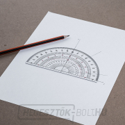 DRAPAS félkör alakú szögmérő átlátszó akrilból 180° - átmérő 150 mm Előnézet 